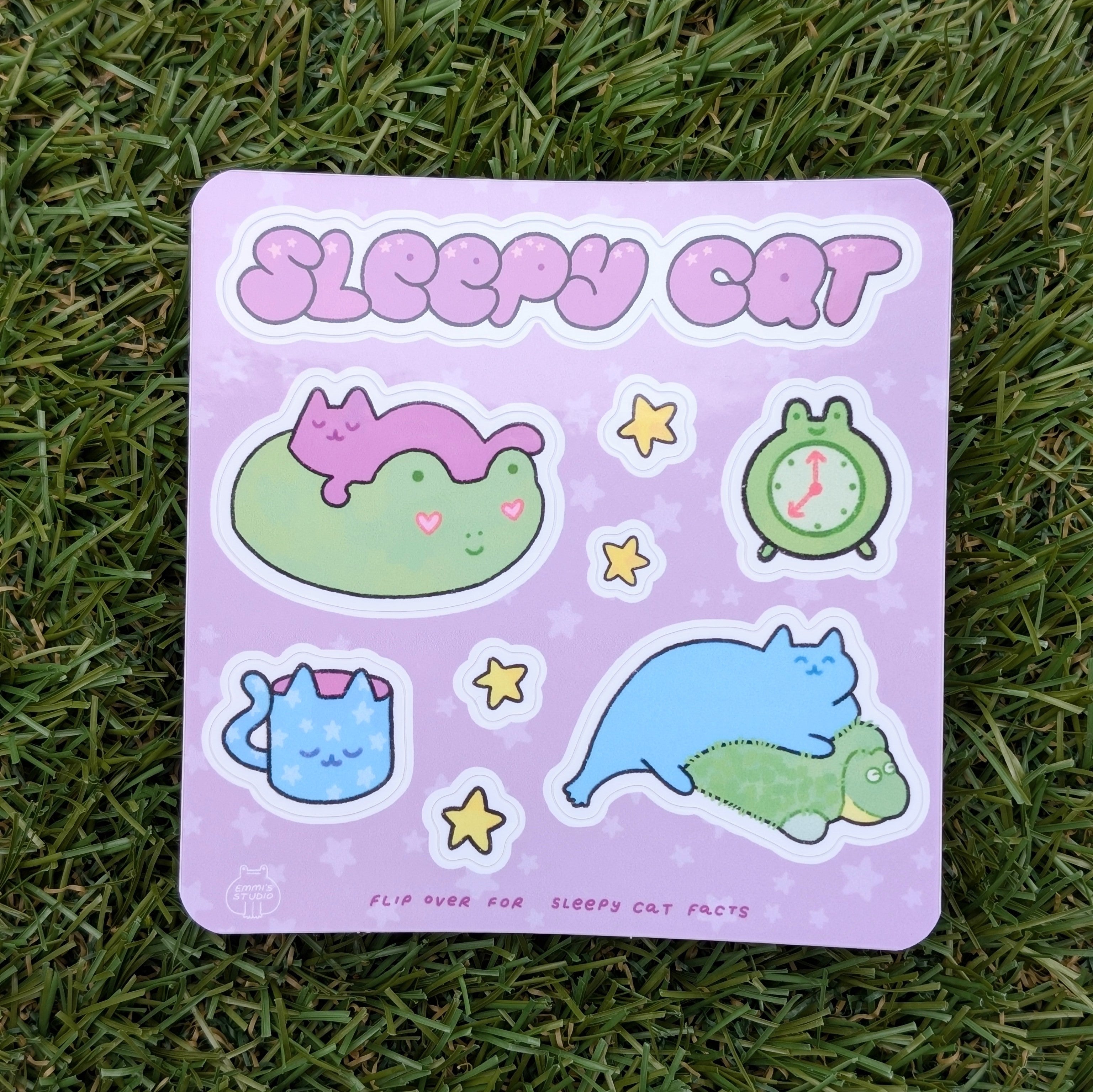 Sleepy Cat Sticker Sheet